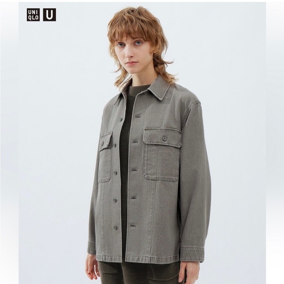 NWT UNIQLO | Unisex Gray Denim Jacket - Picture 1 of 8